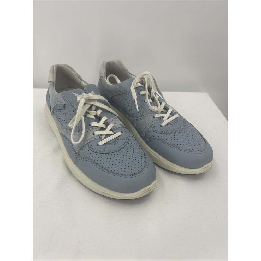 Ecco Soft 7 Walking Sneakers Shoes Blue Suede Danish Womens Size 39 US 8 8.5